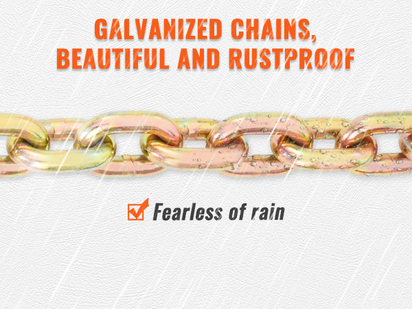 galvanized VEVOR v-chain bridle, rustproof and durable in the rain.