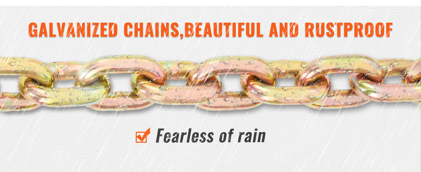 galvanized VEVOR v-chain bridle, rustproof and durable in the rain.