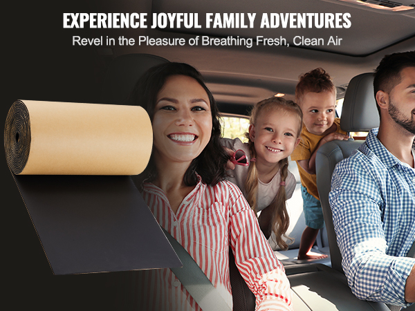 family enjoying car ride with VEVOR car sound deadening mat for a quieter, more comfortable journey.