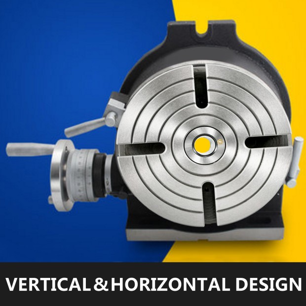 VEVOR rotary table with vertical and horizontal orientation.