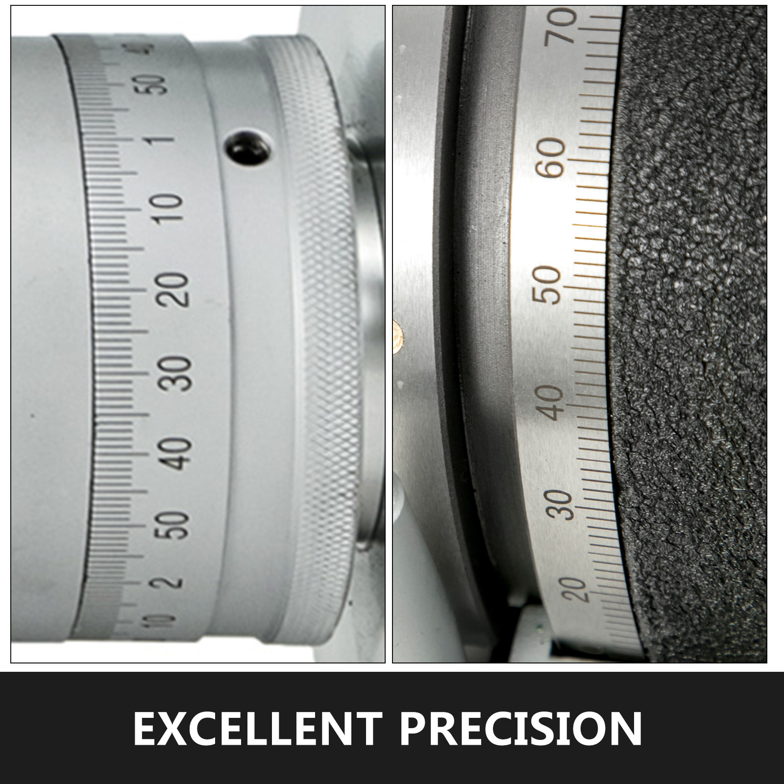 precision scales on a VEVOR rotary table, emphasizing excellent measurement accuracy.