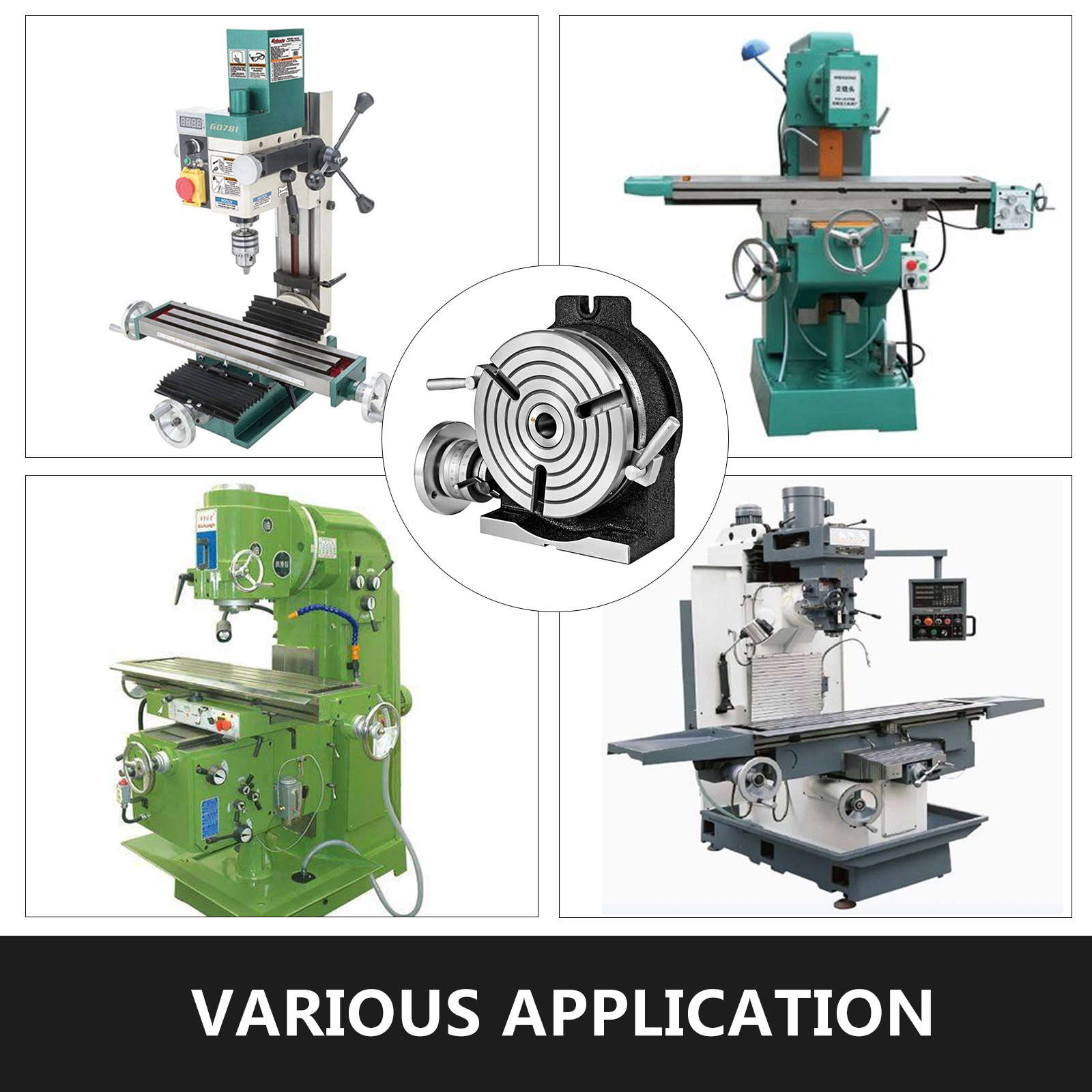 VEVOR rotary table with various milling machines for versatile applications