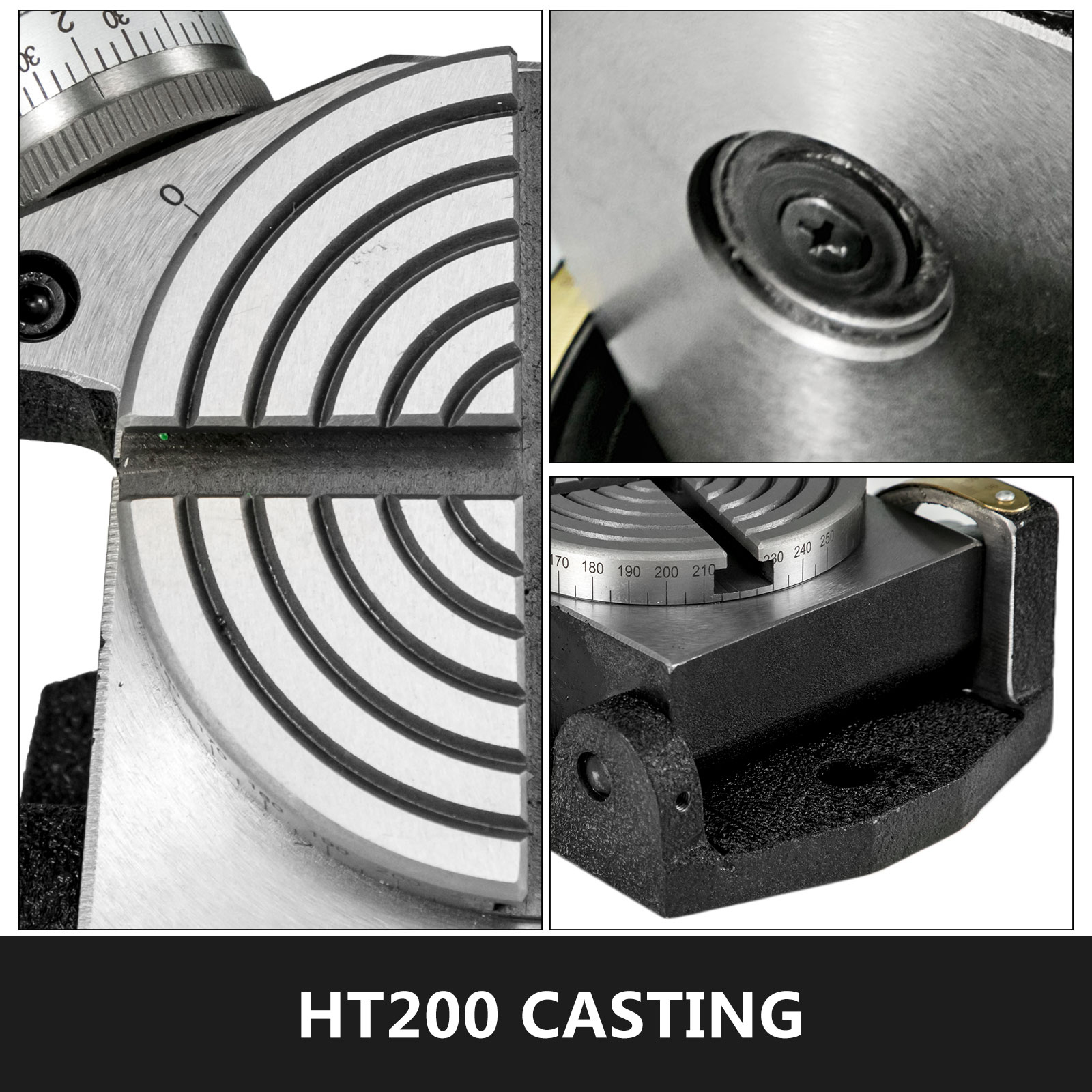 VEVOR rotary table with ht200 casting, showing precise calibration and robust design.