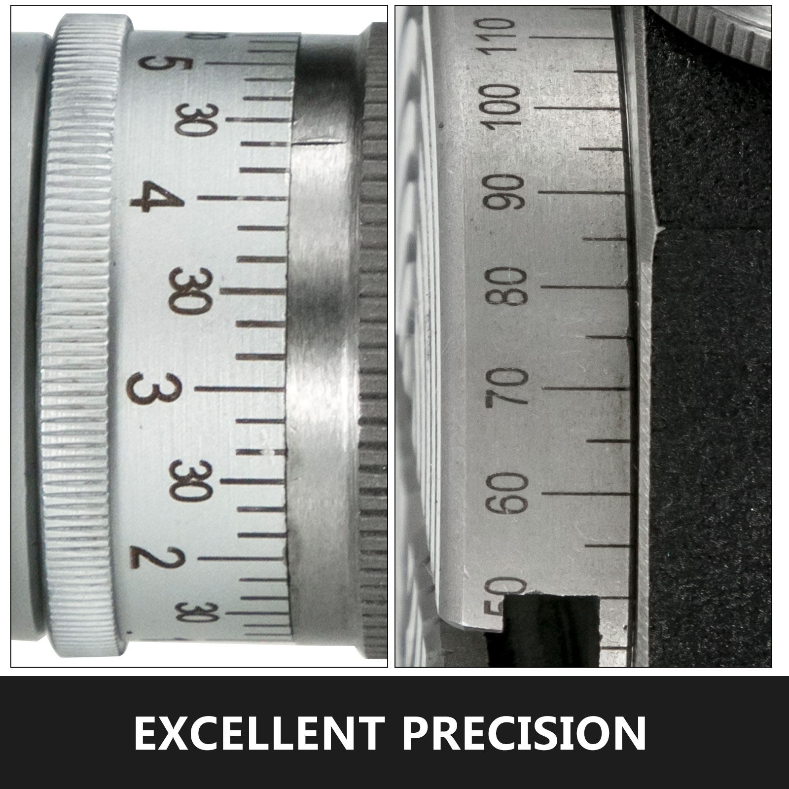 close-up of the VEVOR rotary table with detailed scale markings.