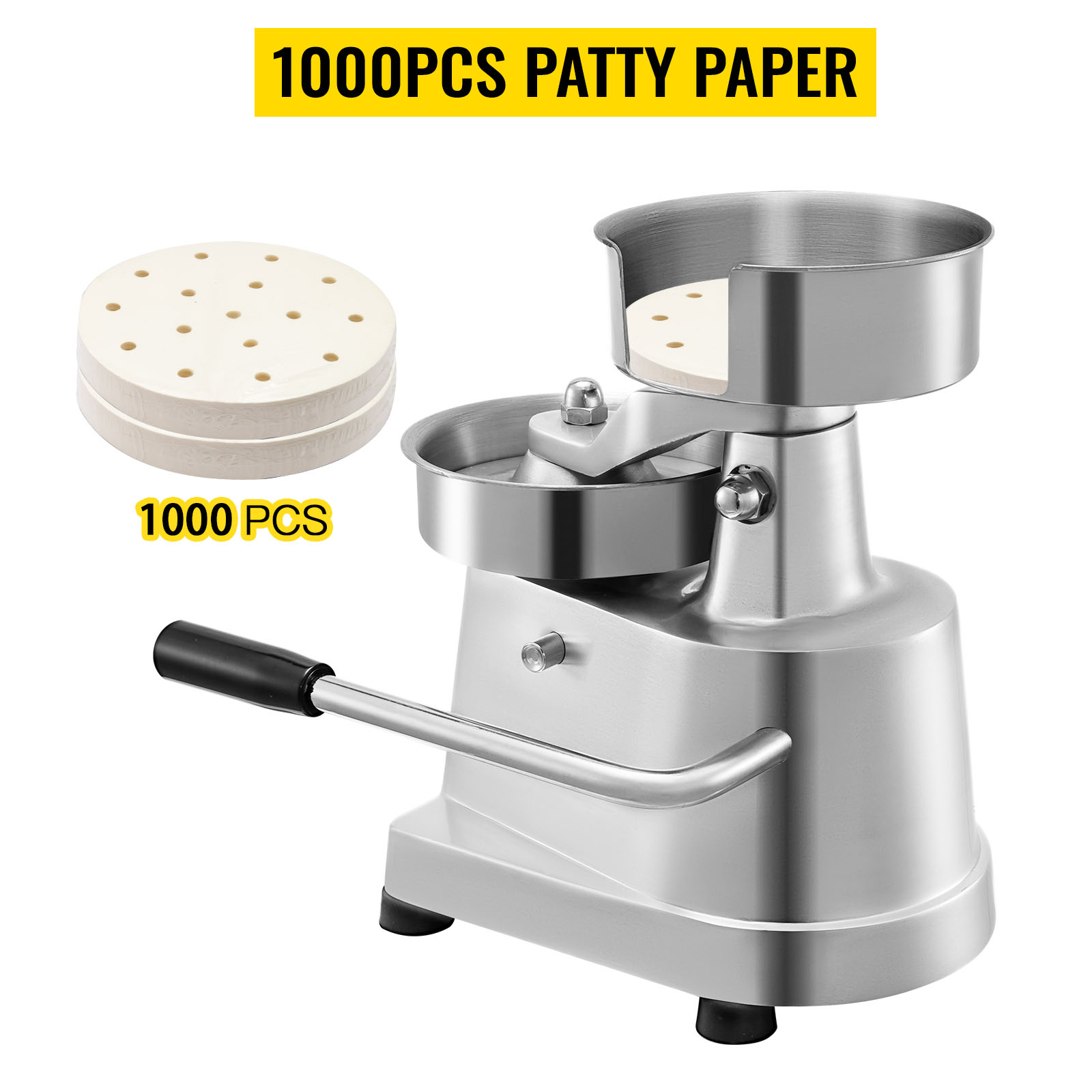 VEVOR hamburger patty maker with 1000pcs patty paper for creating perfect burgers.