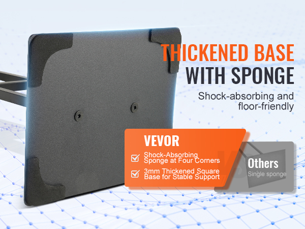 VEVOR poster stand with thickened sponge base for shock absorption and stable support.