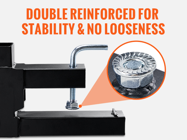 enhanced fasteners on VEVOR pallet forks ensure double reinforced stability and no looseness.
