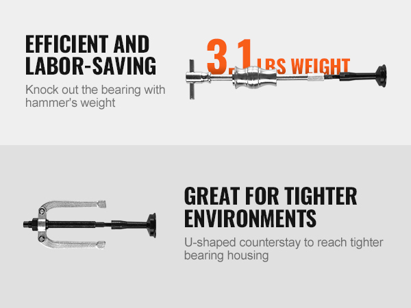 VEVOR blind hole bearing puller set - 3.1 lbs lightweight, efficient, labor-saving, ideal for tight spaces.