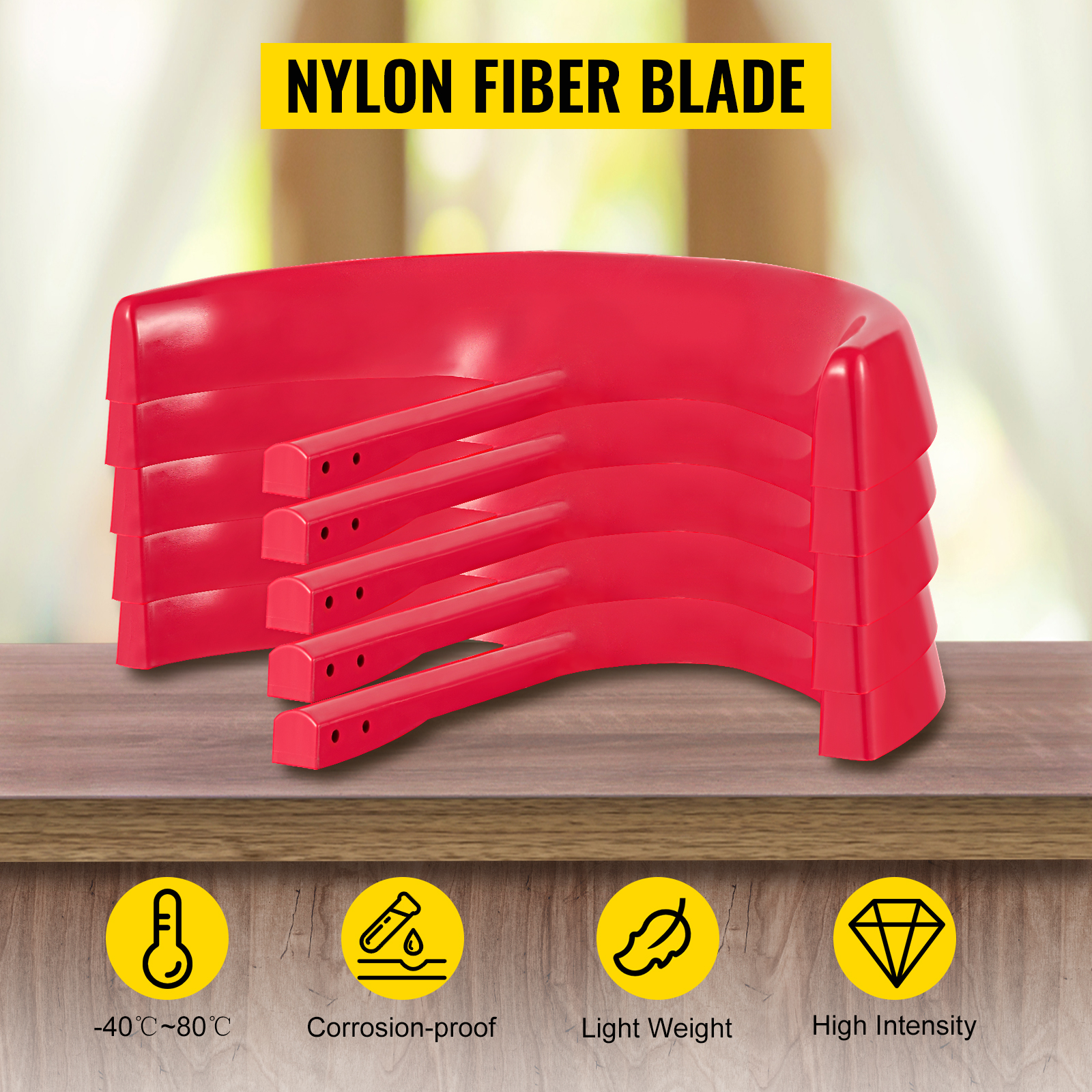 VEVOR lantern wind turbine red nylon fiber blade, corrosion-proof, lightweight, high intensity.