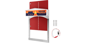 VEVOR automatic chicken coop door with control panel and installation kit.