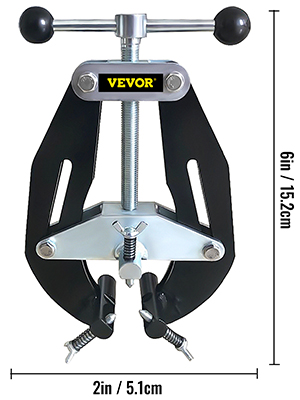 VEVOR pipe clamp, steel body, adjustable screw, 6in height, 2in width.
