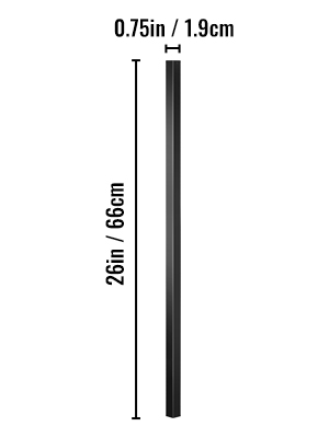 black VEVOR deck balusters with 26in height and 0.75in width.
