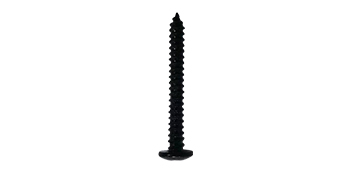black oxidized screw for VEVOR deck balusters installation on a white background.