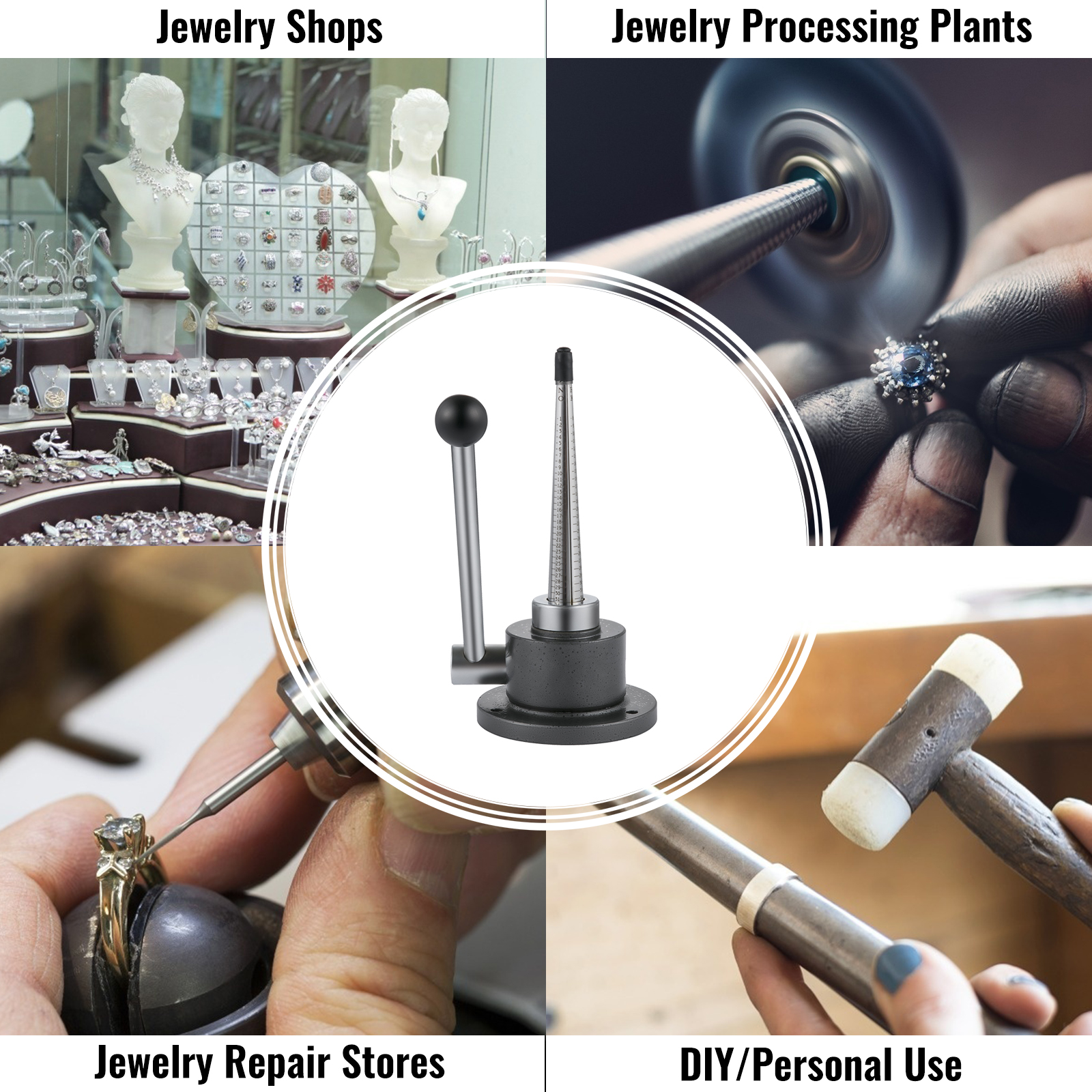 VEVOR ring stretcher reducer for jewelry shops, repair stores, processing plants, and diy use.