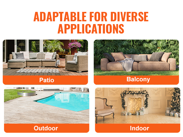 adaptable for diverse applications: VEVOR glass wind guard for patio, balcony, outdoor, and indoor use.