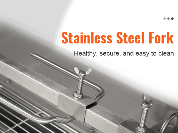 VEVOR rotisserie grill stainless steel fork; healthy, secure, and easy to clean.
