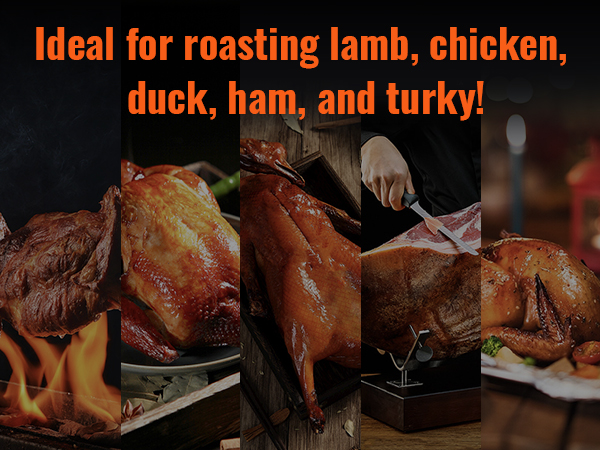 VEVOR rotisserie grill ideal for roasting lamb, chicken, duck, ham, and turkey!