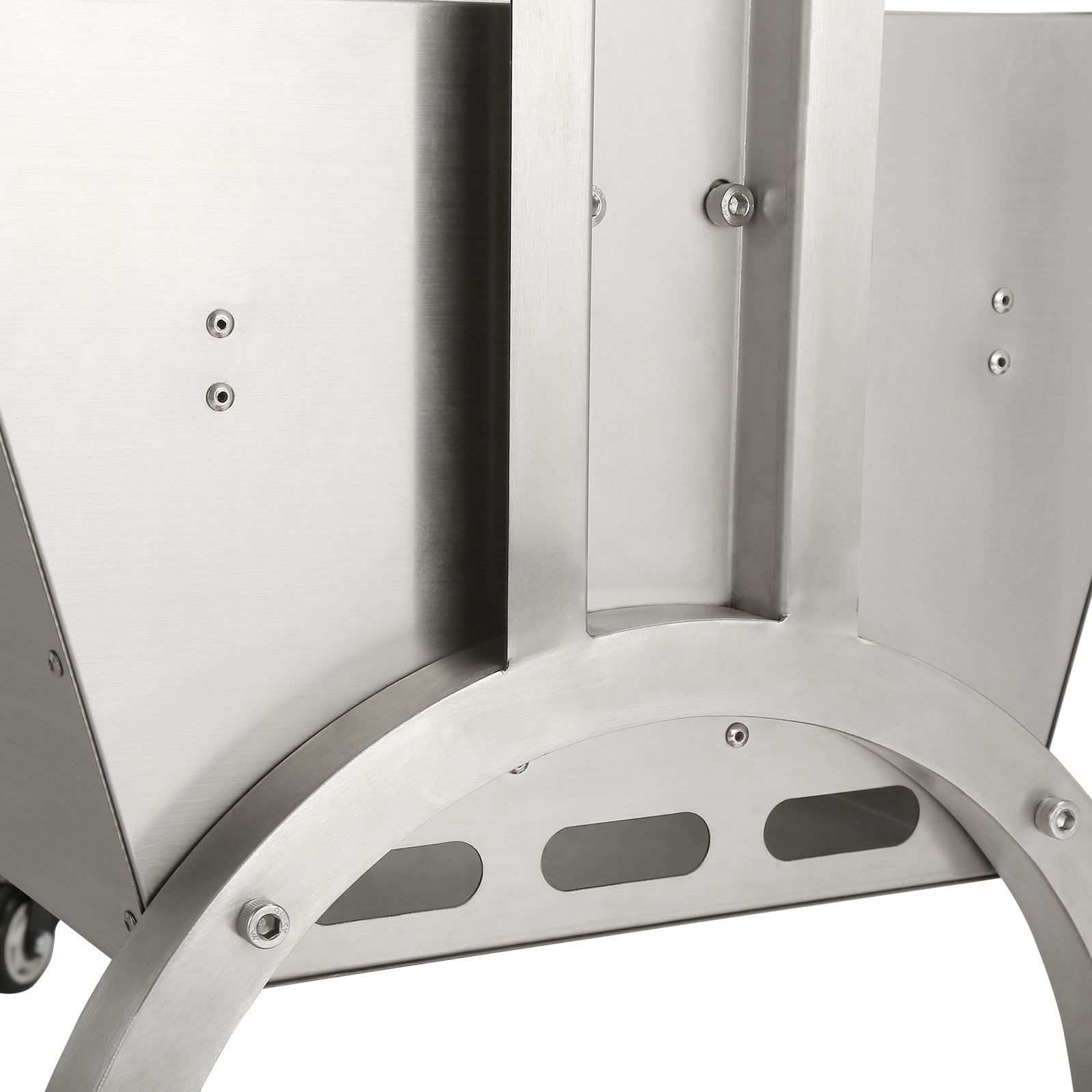 stainless steel construction of VEVOR rotisserie bbq grill, showcasing sturdy frame and smooth finish.