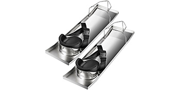 VEVOR concrete knee boards with adjustable straps and handles in brushed metal finish.