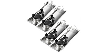 four VEVOR concrete knee boards with padded knee rests on stainless steel panels.