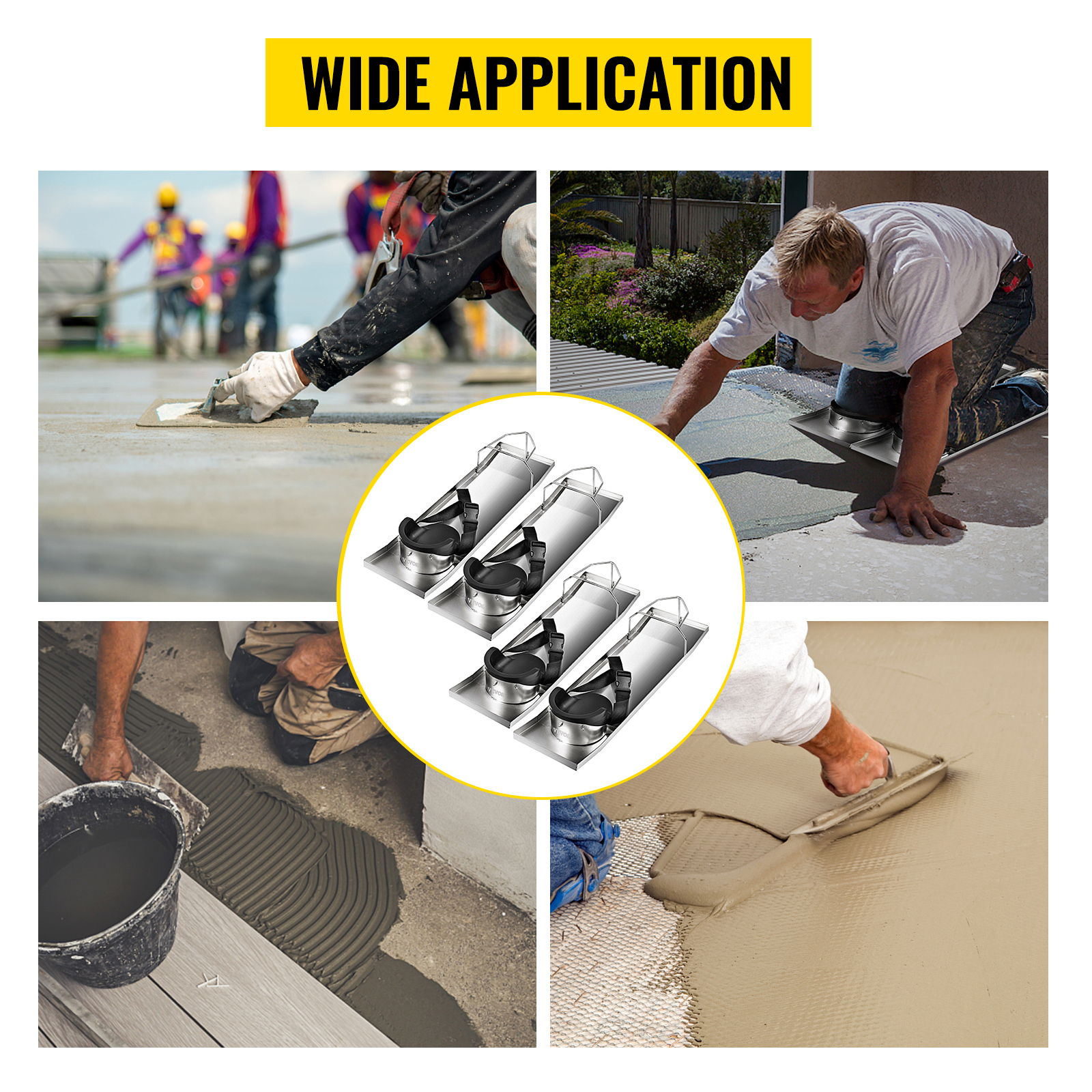 VEVOR concrete knee boards for efficient and easy concrete smoothing in various applications.