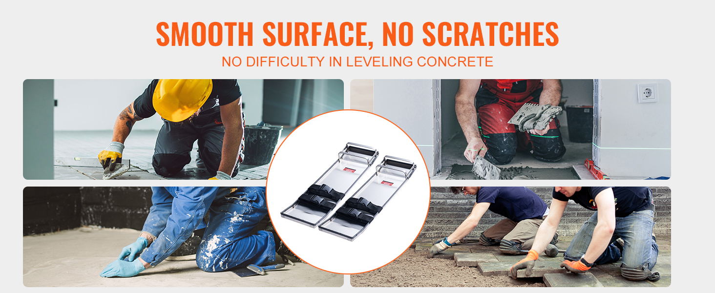 VEVOR concrete knee boards for smooth concrete finishing, reducing scratches and leveling difficulties.