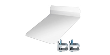VEVOR plate compactor pad with two clamps for secure attachment.