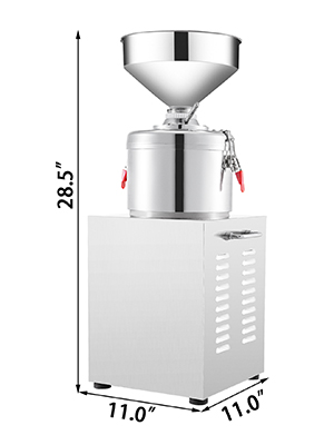 VEVOR peanut butter machine, stainless steel, with dimensions 28.5" x 11" x 11".