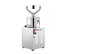 VEVOR peanut butter machine with stainless steel hopper and motor on a white background.