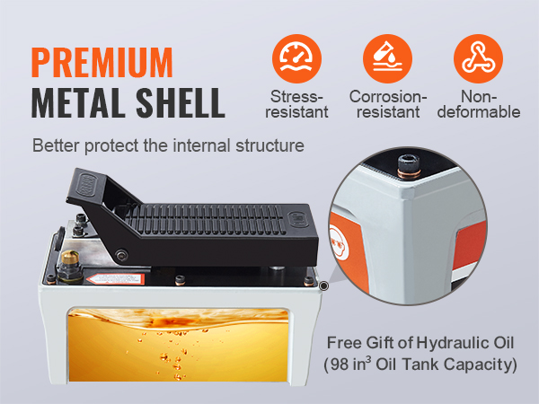 VEVOR oro hidraulinis siurblys su priemoka metaliniu korpusu, streso atsparus, atsparus korozijai, ne deformuojamieji.