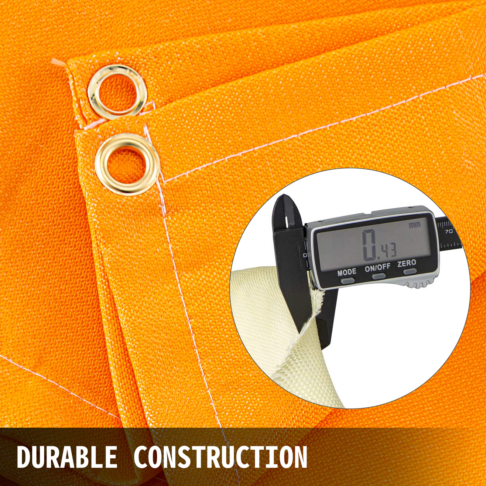 VEVOR welding blanket with durable construction and precise thickness gauge.