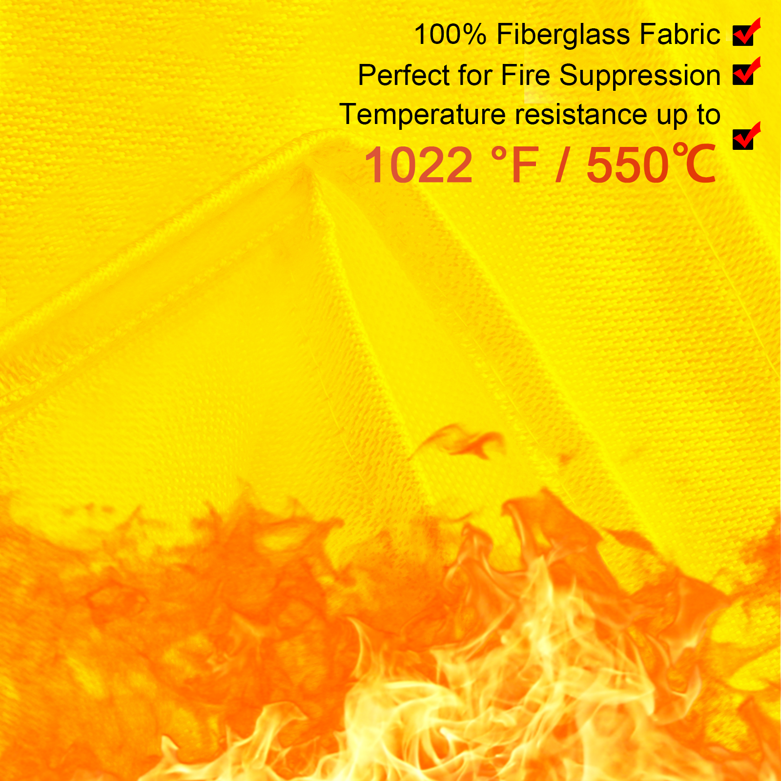 VEVOR metināšanas sega ar 100% stikla šķiedras audumu, ugunsdroša līdz 1022°f/550°c.