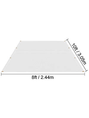 white rectangular fire blanket measuring 8ft by 10ft from VEVOR fire blankets.
