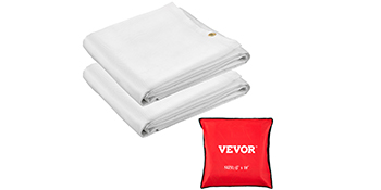VEVOR fire blankets, folded, with red storage pouch shown.