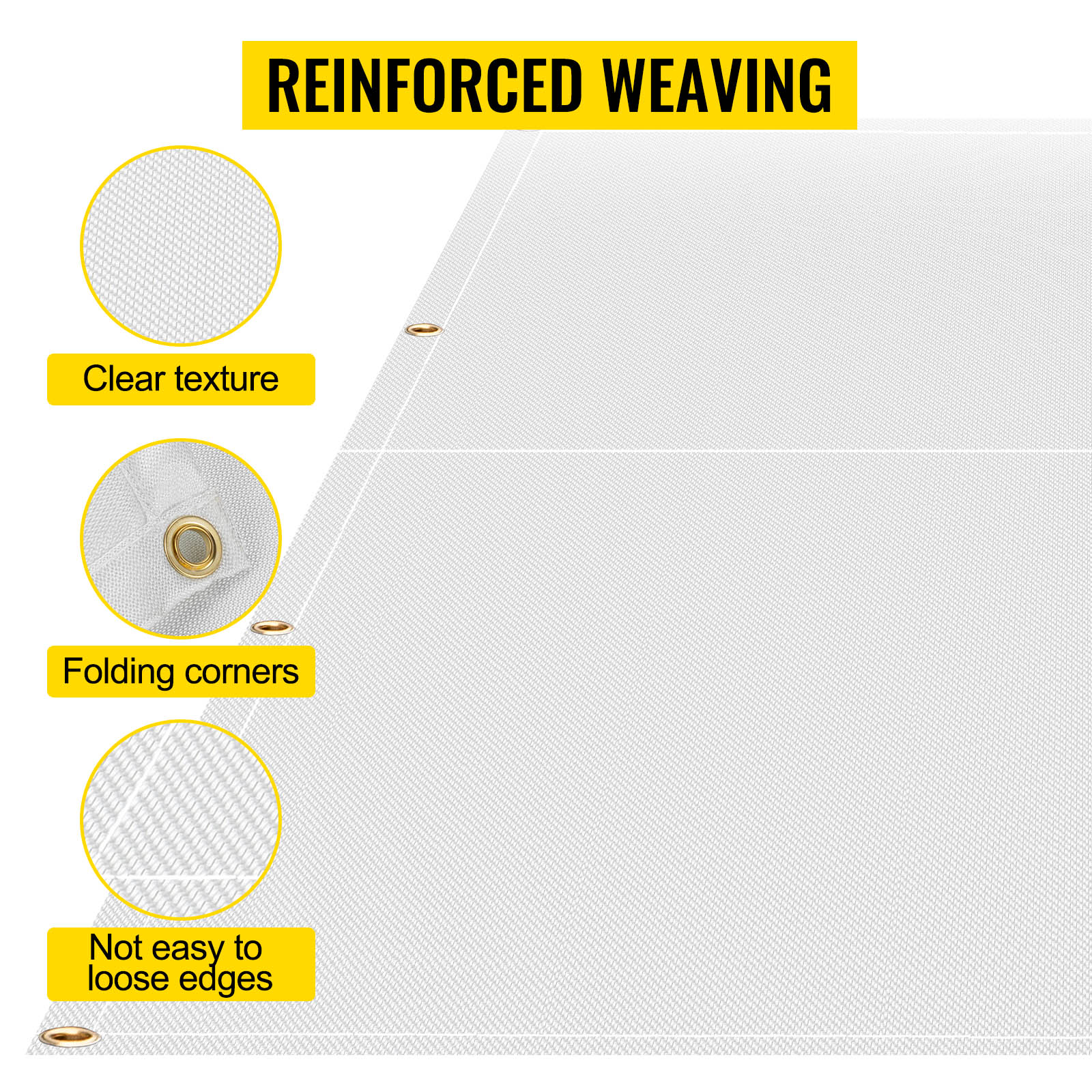 VEVOR fire blankets with reinforced weaving, clear texture, and folding corners.