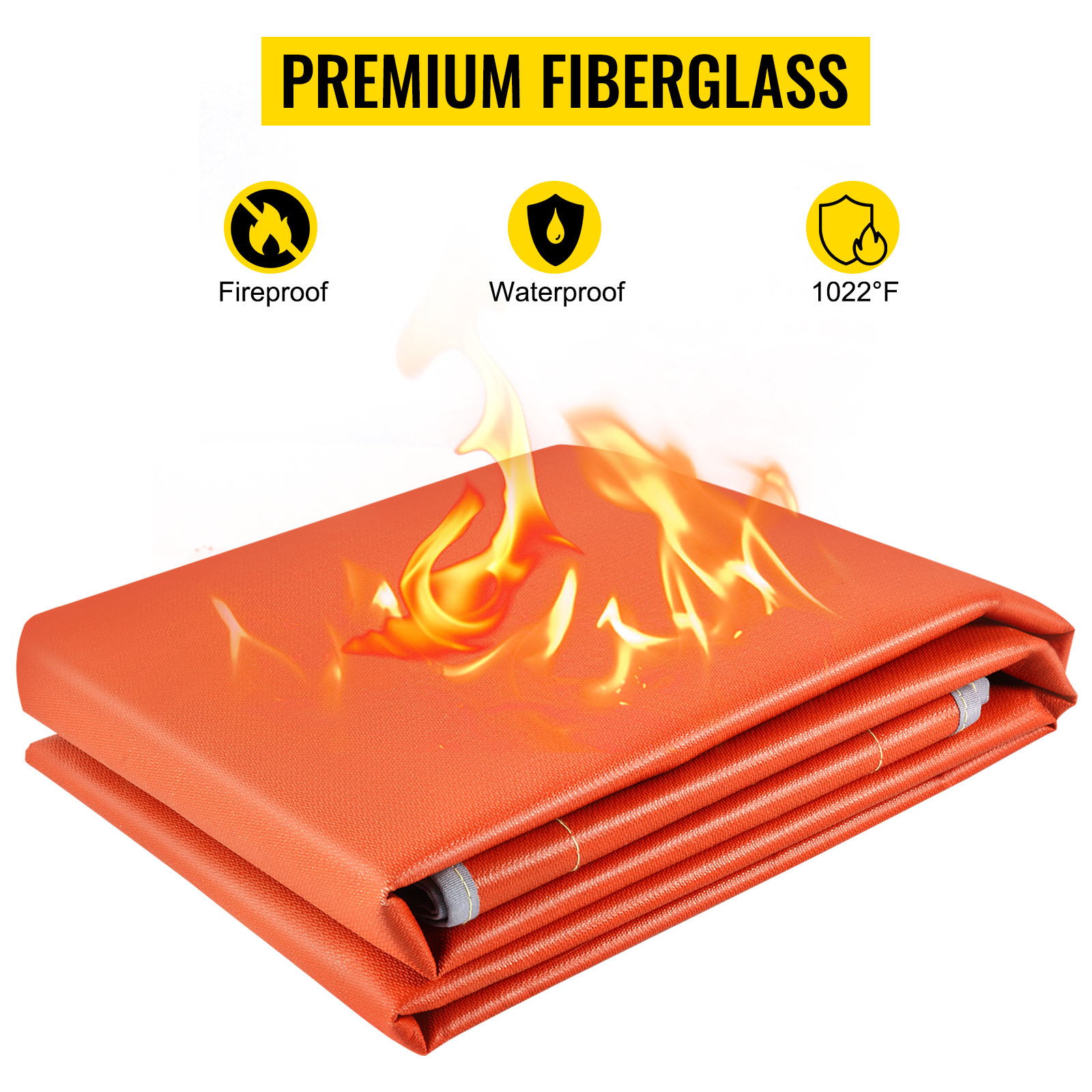 VEVOR fire pit mat with premium fiberglass, fireproof, waterproof, heat resistant to 1022°f.