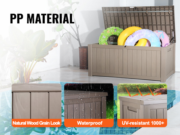 VEVOR terases kaste pie baseina ar dabīga koka imitāciju, ūdensizturīga un UV izturīga 1000+.