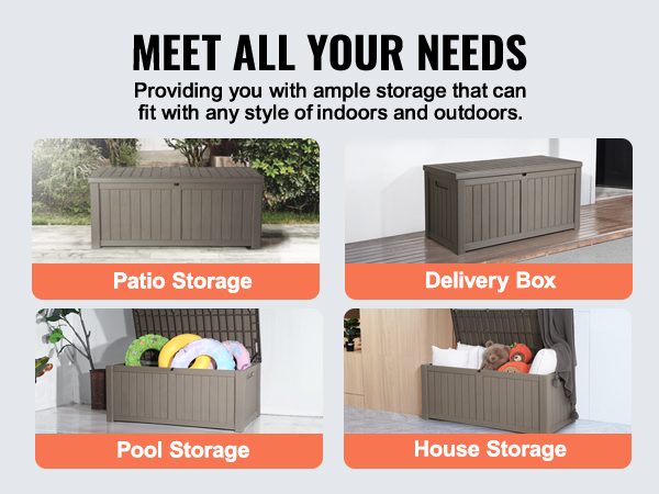 VEVOR terases kaste: terases, piegādes, baseina un mājas uzglabāšanas iespējas daudzpusīgai lietošanai gan ārā, gan iekštelpās.