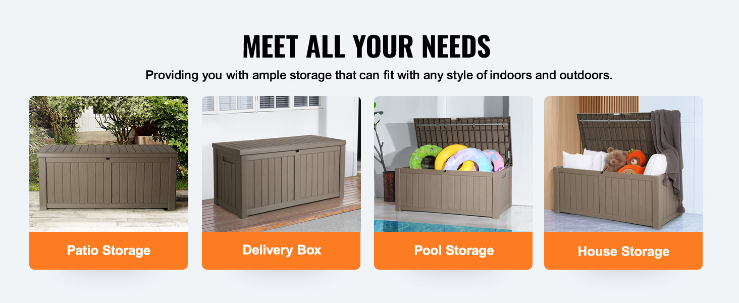 VEVOR terases kaste: terases, piegādes, baseina un mājas uzglabāšanas iespējas daudzpusīgai lietošanai gan ārā, gan iekštelpās.