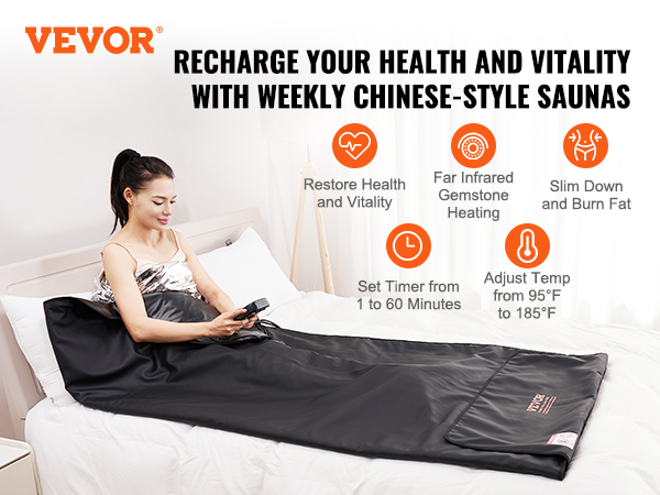 VEVOR sauna blanket: recharge your health with weekly chinese-style saunas for vitality and weight loss.