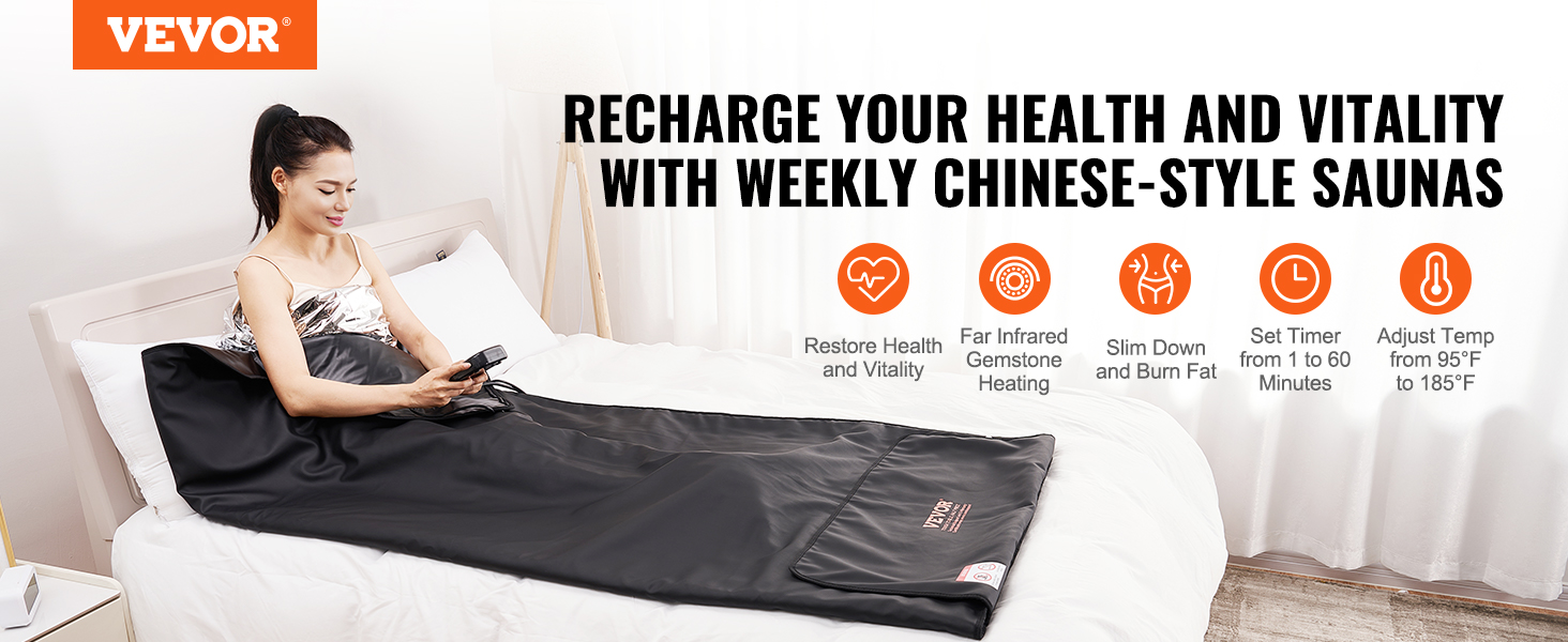 VEVOR sauna blanket: recharge your health with weekly chinese-style saunas for vitality and weight loss.