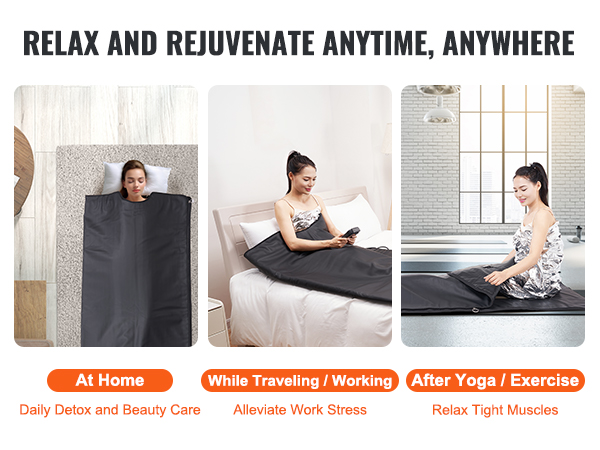 VEVOR sauna blanket: relax and rejuvenate at home, while traveling, or after yoga. daily detox care.