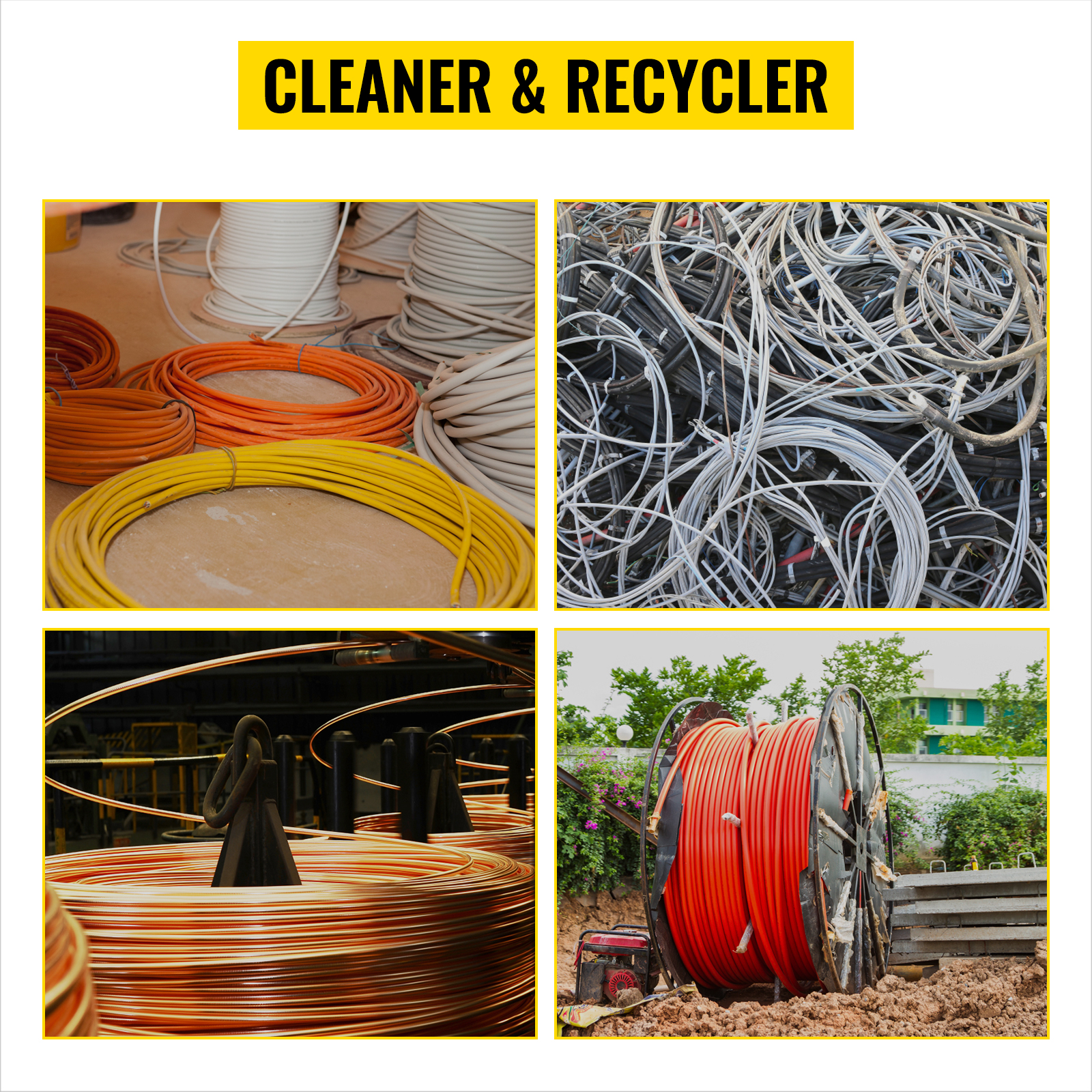 various coiled wires ready for recycling. ideal for VEVOR wire stripping machine.
