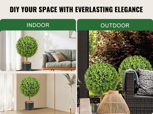 diy your space with everlasting elegance using VEVOR artificial boxwood ball for indoor and outdoor decor.