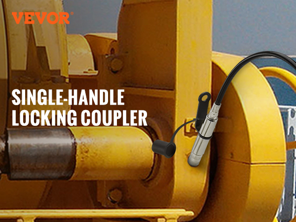 VEVOR grease gun coupler with single-handle locking, 1/8" npt fitting, and 10000 psi capacity.