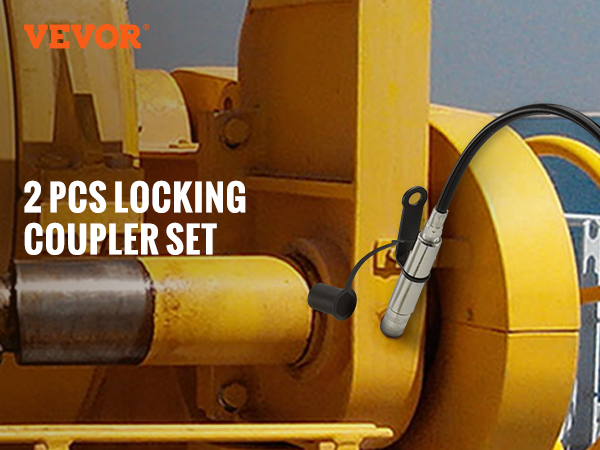 VEVOR grease gun coupler set, 2pcs, 1/8" npt fitting, sturdy locking, strong sealing, 10000 psi.