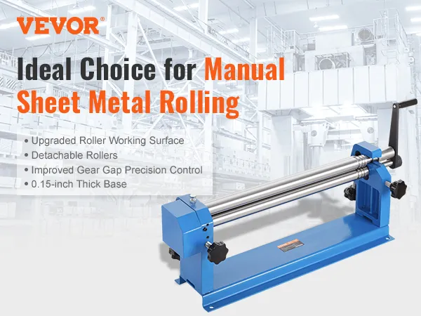 VEVOR slip roll machine for manual sheet metal rolling with upgraded rollers and precision control.