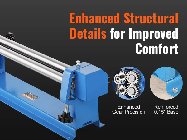 VEVOR slip roll machine with enhanced gear precision and reinforced 0.15