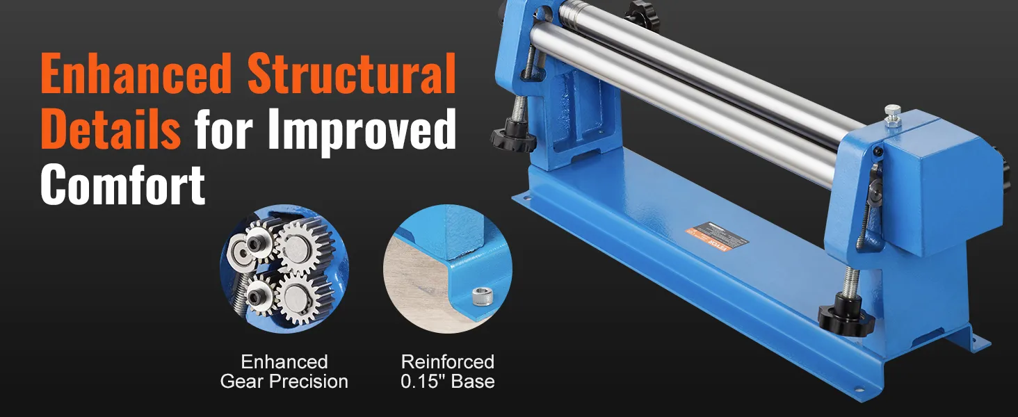 VEVOR slip roll machine with enhanced gear precision and reinforced 0.15