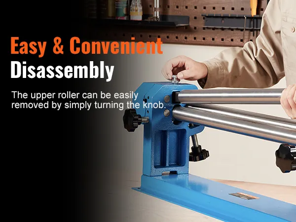 VEVOR slip roll machine disassembly with easy-to-remove upper roller.